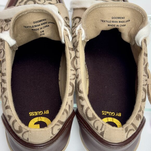 GUESS Beige Monogram Canvas Low Top Sneakers Women’s 9M - Picture 9 of 11